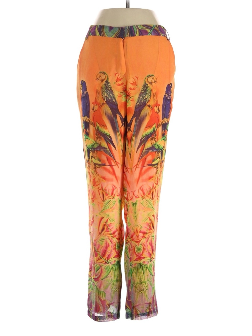 W118 by Walter Baker Orange Tropical Parrot Print Pants